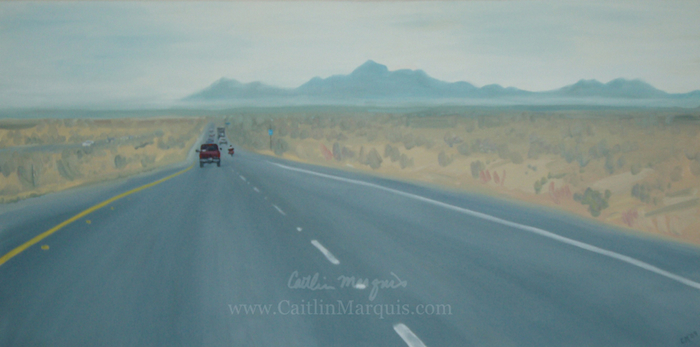 Roadtrip, Arizona, oil on canvas; www.caitlinmarquis.com